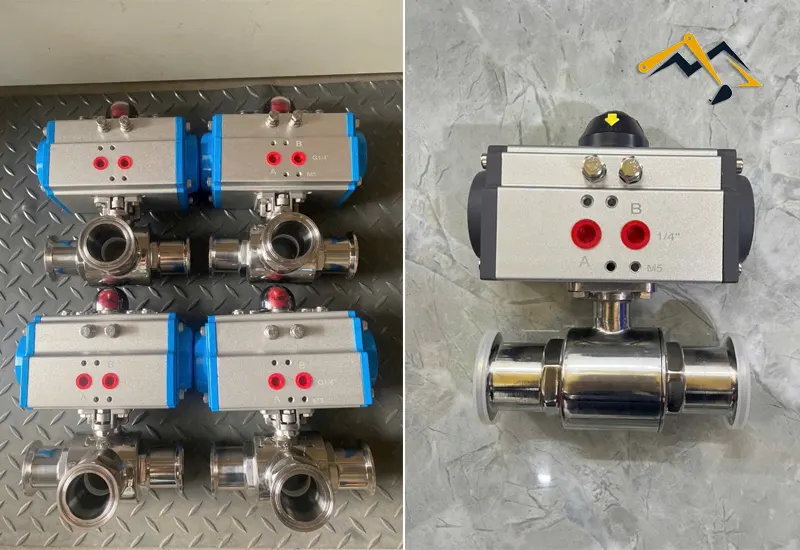 Van bi inox vi sinh điều khiển khí nén 