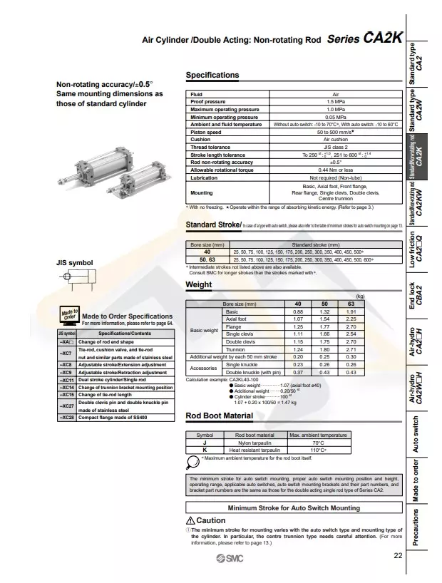 Catalogue xi lanh khí nén SMC 3