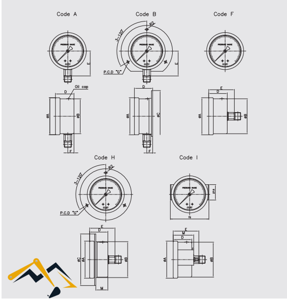 Một số mẫu đồng hồ áp suất P254