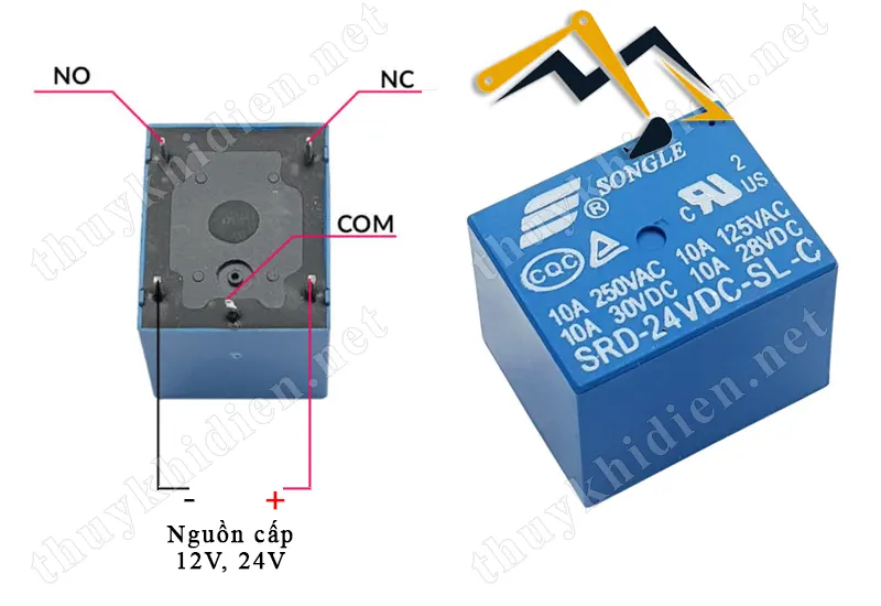 Sơ đồ đấu nối relay 5 chân 